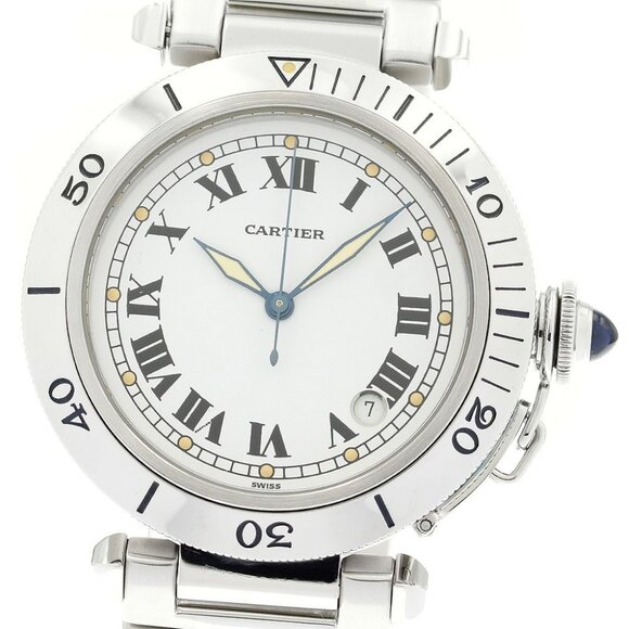 CARTIER Pasha 38 W31005H3 Roman index white Dial Automatic Men's Watch_894548 - Picture 1 of 6